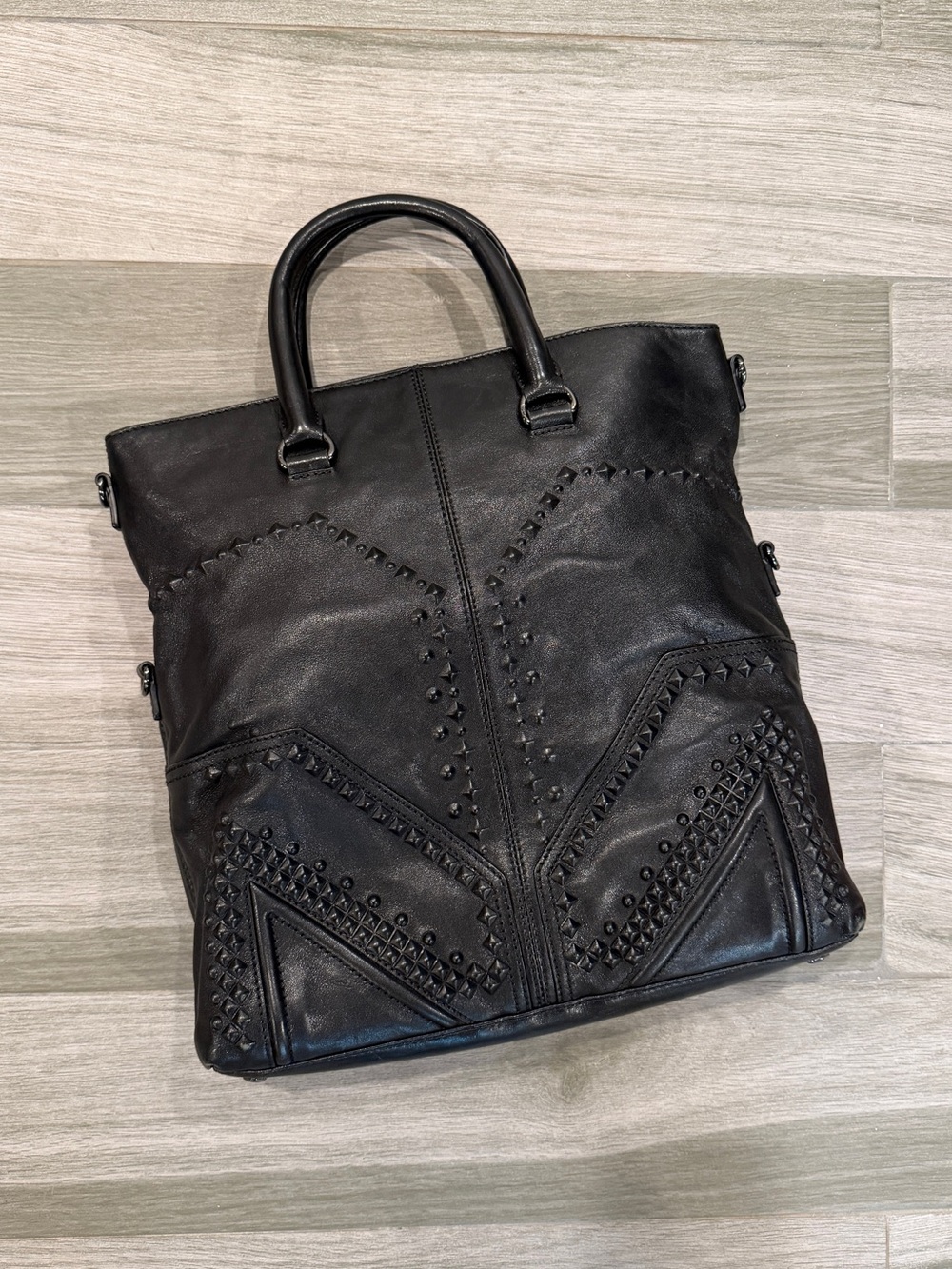 MCM Calfskin Embossed M Moment Folded 2 Way Tote Bag MWT4DXO23